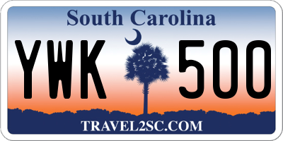 SC license plate YWK500