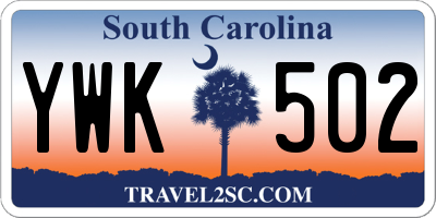 SC license plate YWK502