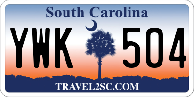 SC license plate YWK504