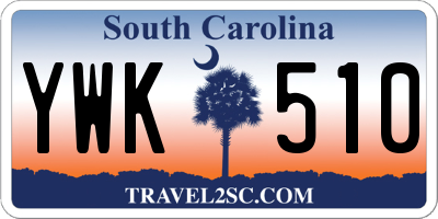 SC license plate YWK510