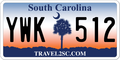 SC license plate YWK512
