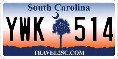 SC license plate YWK514