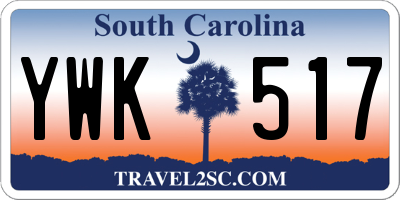 SC license plate YWK517