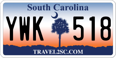 SC license plate YWK518