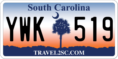 SC license plate YWK519