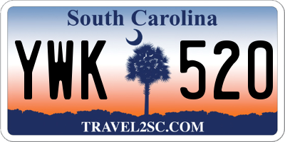 SC license plate YWK520