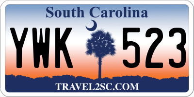 SC license plate YWK523