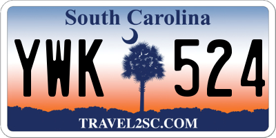 SC license plate YWK524