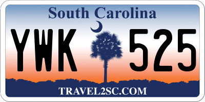SC license plate YWK525