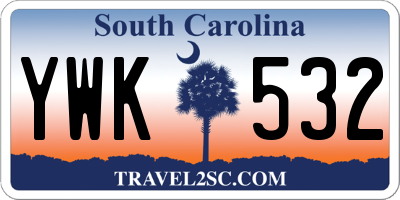SC license plate YWK532