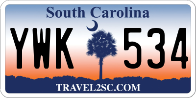 SC license plate YWK534