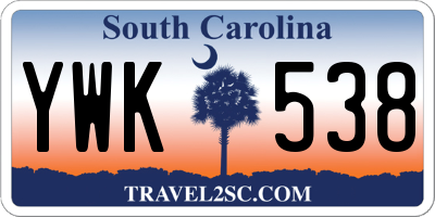 SC license plate YWK538