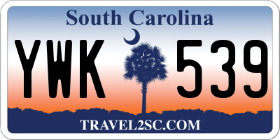 SC license plate YWK539