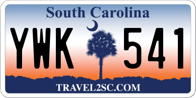 SC license plate YWK541
