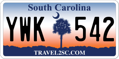 SC license plate YWK542