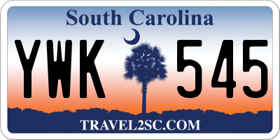 SC license plate YWK545