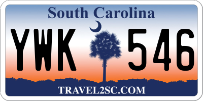 SC license plate YWK546