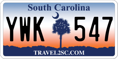 SC license plate YWK547