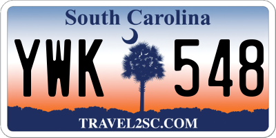 SC license plate YWK548