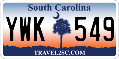 SC license plate YWK549
