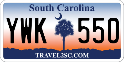 SC license plate YWK550