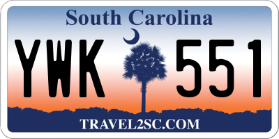 SC license plate YWK551