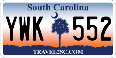 SC license plate YWK552