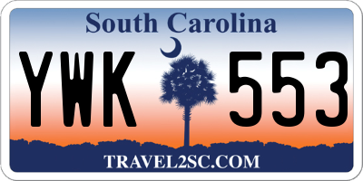 SC license plate YWK553