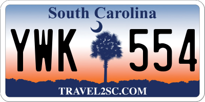 SC license plate YWK554