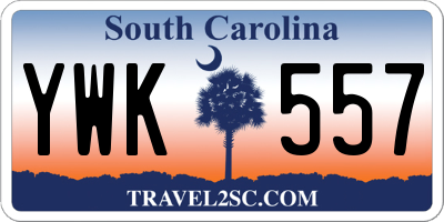 SC license plate YWK557