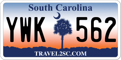 SC license plate YWK562