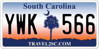 SC license plate YWK566