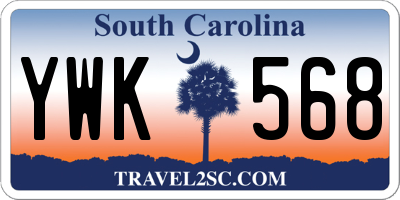 SC license plate YWK568