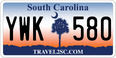 SC license plate YWK580