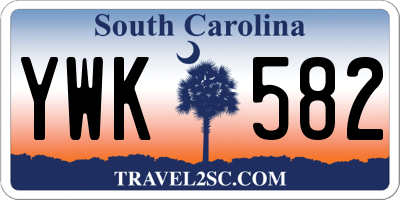 SC license plate YWK582