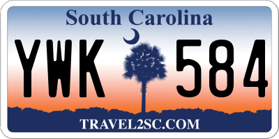 SC license plate YWK584