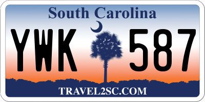 SC license plate YWK587