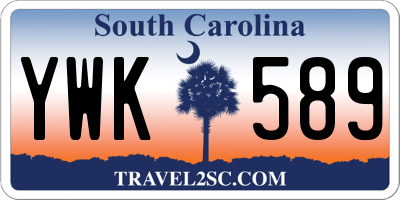 SC license plate YWK589