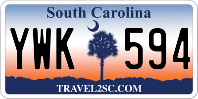 SC license plate YWK594