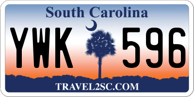 SC license plate YWK596