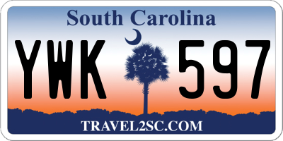 SC license plate YWK597