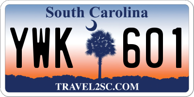 SC license plate YWK601