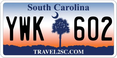 SC license plate YWK602