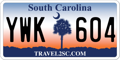 SC license plate YWK604