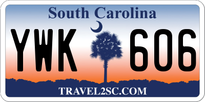 SC license plate YWK606