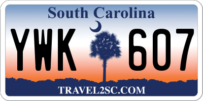 SC license plate YWK607