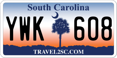 SC license plate YWK608