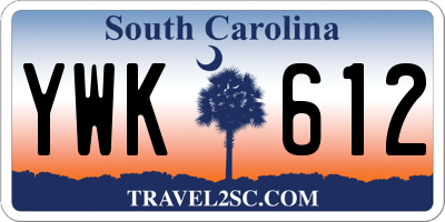 SC license plate YWK612