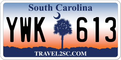 SC license plate YWK613