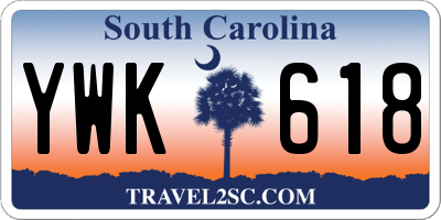 SC license plate YWK618